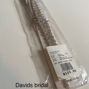 Deco-inspired Pave Crystal Flower Bridal Sash